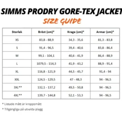 Simms ProDry Gore-Tex Jacket Carbon -Vis Kriebels Verkoop 13048 003 20r 13