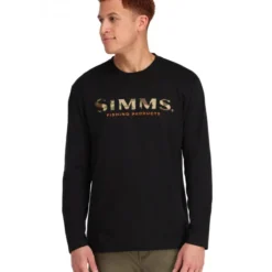 Simms Logo Shirt LS Black -Vis Kriebels Verkoop 13626 001 30r 3