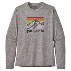Patagonia M's L/S Cap Cool Daily Graphic Shirt Line Logo Ridge: Feather Grey
