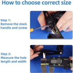 Gomexus 110mm Aluminium Handle With 35mm TPE Knob -Vis Kriebels Verkoop BS110HTE35BKTNr 7