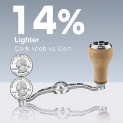 Gomexus 120mm Aluminium Handle With 27mm Cork Knob -Vis Kriebels Verkoop BS120HCA27TBKr 3